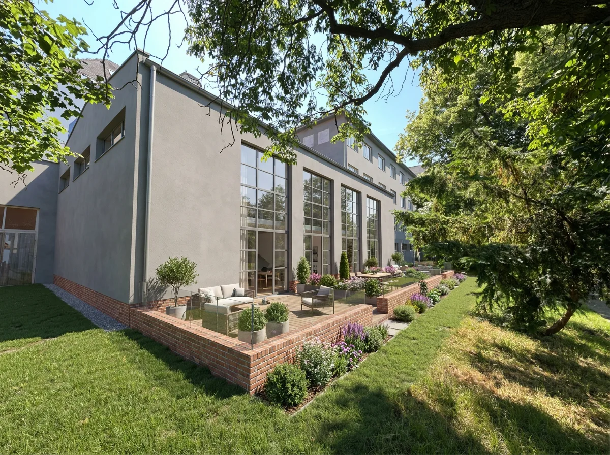 Lofty Purkyňova — vizualizace loftů s předzahrádkami